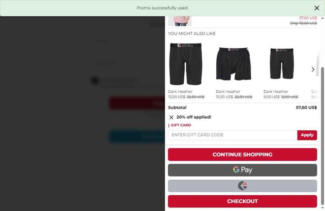 Ethika checkout page showing Ethika discount code box | Screenshot taken by SimplyCodes community member on Sep 9, 2025