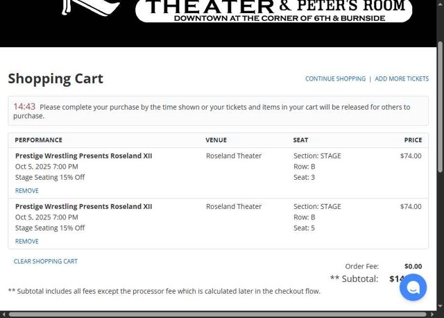 Etix checkout page showing Etix promo code box | Screenshot taken by SimplyCodes community member on Sep 4, 2025