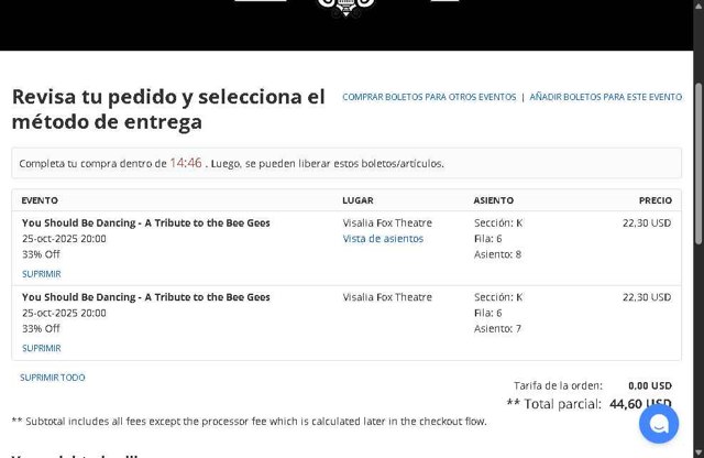 Etix checkout page showing Etix promo code box | Screenshot taken by SimplyCodes community member on Aug 30, 2025