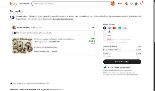 Etsy checkout page showing Etsy coupon code box | Screenshot taken by SimplyCodes community member on Aug 28, 2025