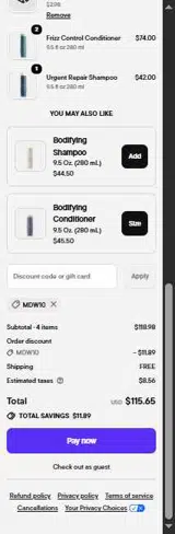 MDW10 coupon verification screenshot