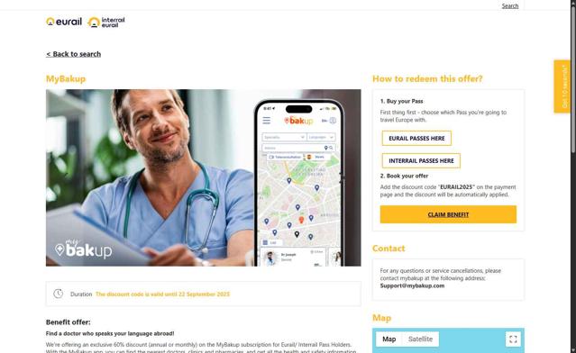 Eurail checkout page showing Eurail discount code box | Screenshot taken by SimplyCodes community member on Jul 19, 2025