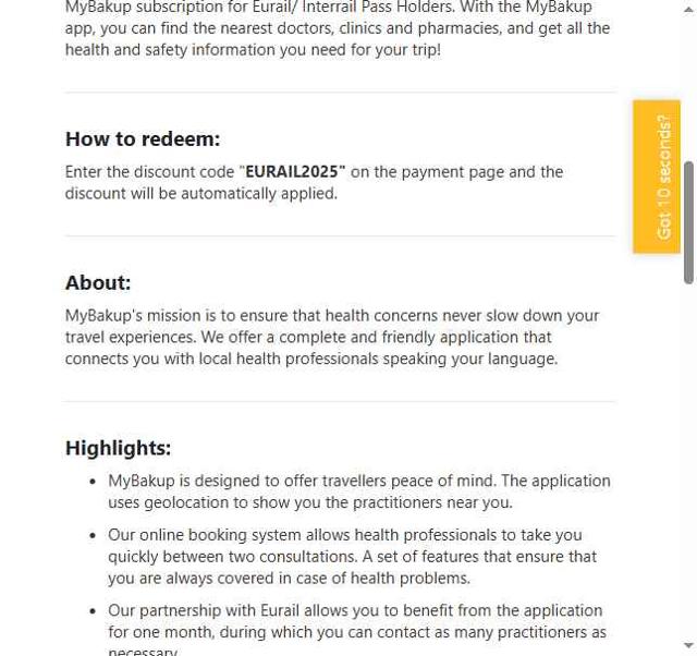 Eurail checkout page showing Eurail discount code box | Screenshot taken by SimplyCodes community member on Sep 15, 2025