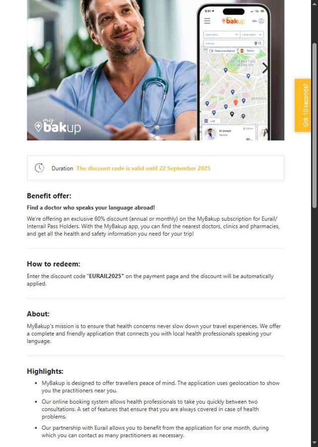 Eurail checkout page showing Eurail discount code box | Screenshot taken by SimplyCodes community member on Aug 8, 2025