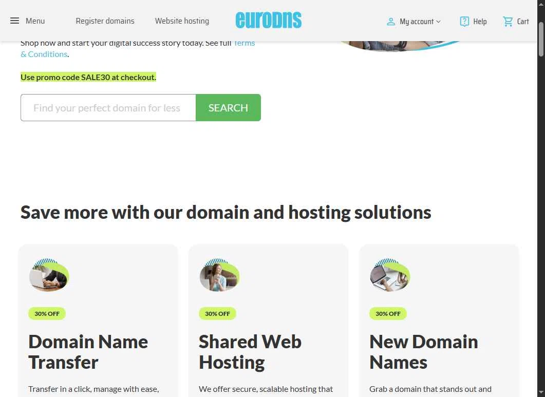 EuroDNS checkout page showing EuroDNS promo code box | Screenshot taken by SimplyCodes community member on Aug 6, 2025
