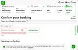 Europcar coupon verification screenshot