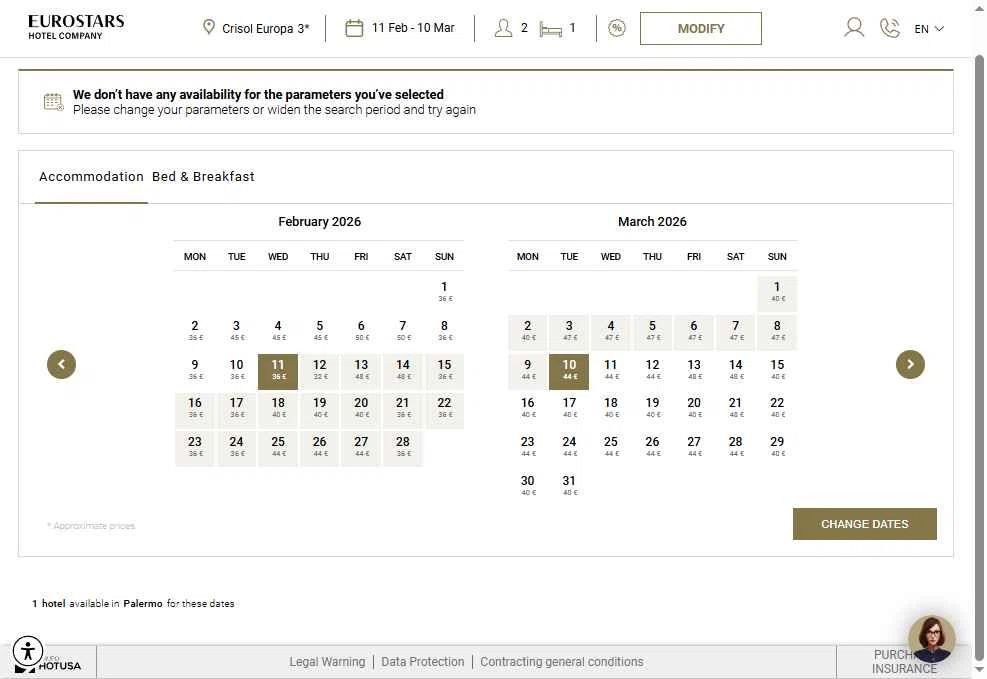 Eurostars Hotels checkout page showing Eurostars Hotels promo code box | Screenshot taken by SimplyCodes community member on Jan 13, 2026