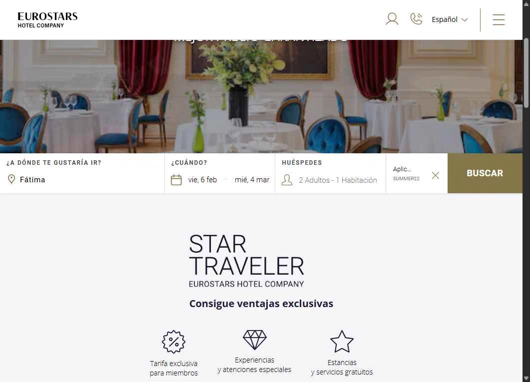 Eurostars Hotels checkout page showing Eurostars Hotels promo code box | Screenshot taken by SimplyCodes community member on Feb 1, 2026