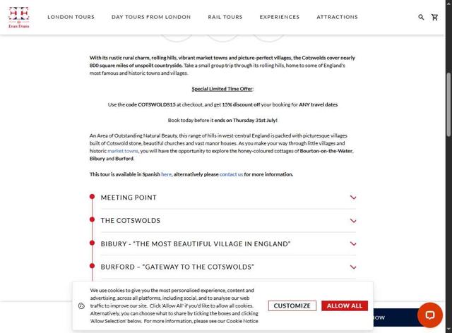 Evan Evans Tours checkout page showing Evan Evans Tours promo code box | Screenshot taken by SimplyCodes community member on Jul 28, 2025