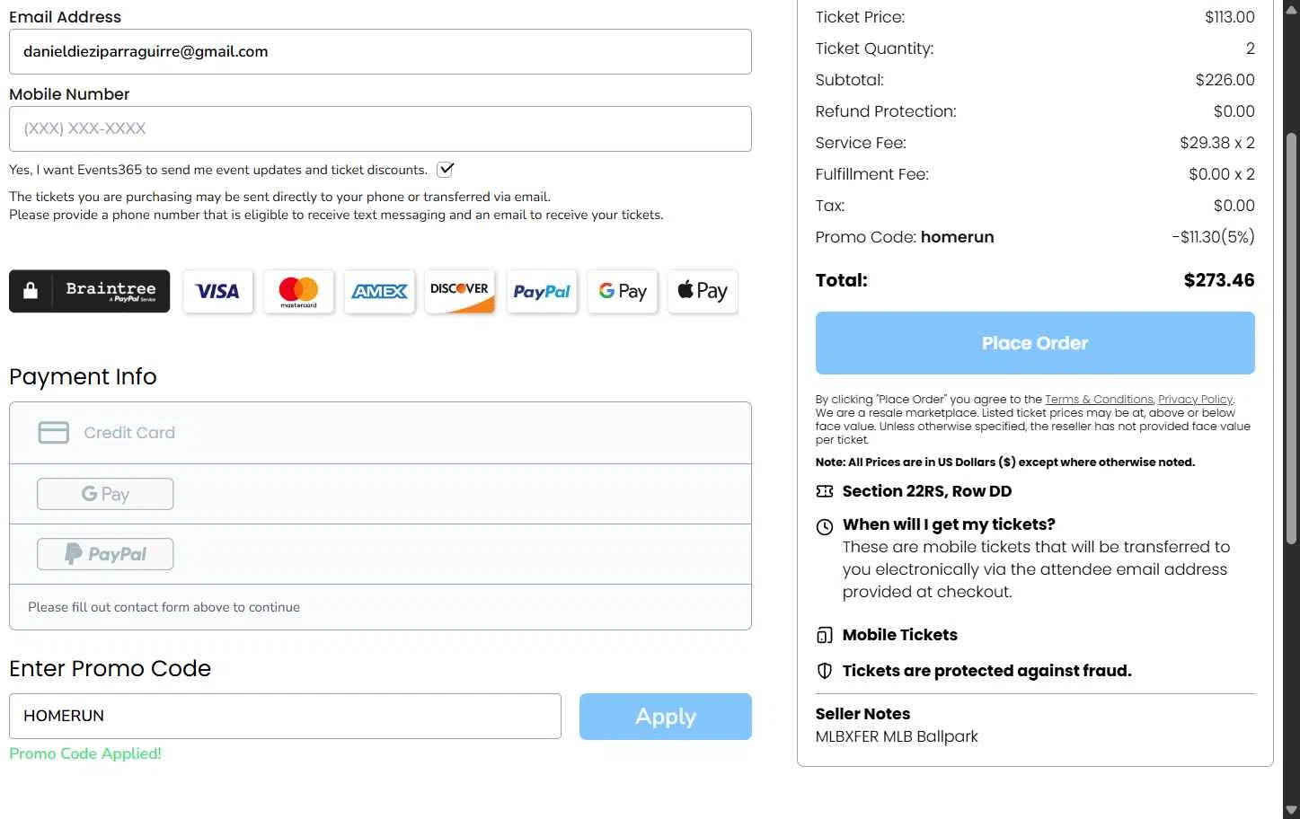 Events365 checkout page showing Events365 promo code box | Screenshot taken by SimplyCodes community member on Aug 5, 2025