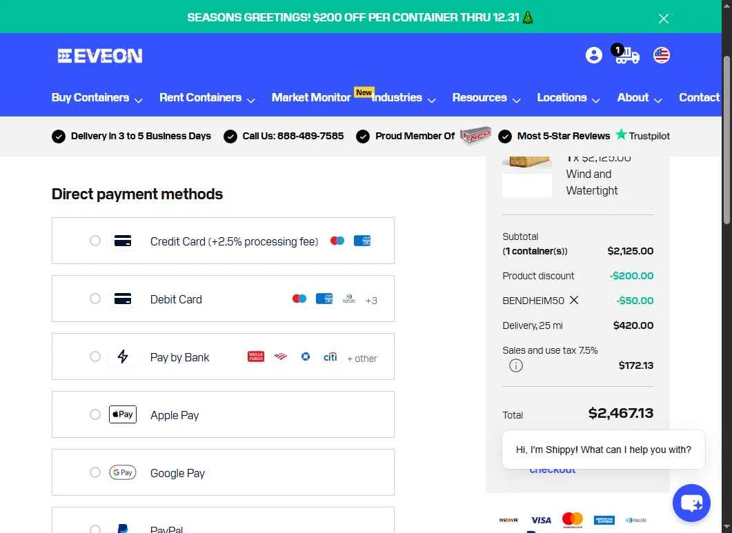 Eveon checkout page showing Eveon promo code box | Screenshot taken by SimplyCodes community member on Dec 22, 2025