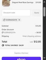 everado25% coupon verification screenshot