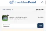 Everblue Pond coupon verification screenshot