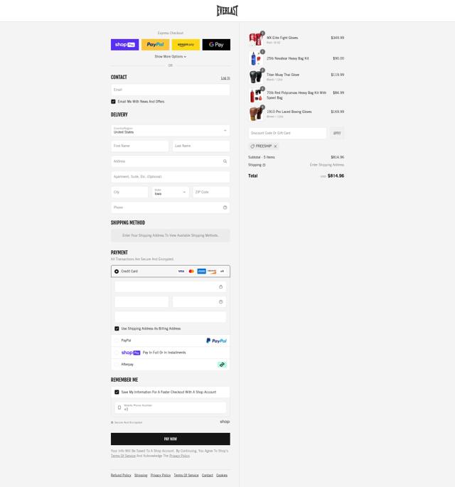 Everlast checkout page showing Everlast discount code box | Screenshot taken by SimplyCodes community member on Jul 30, 2025