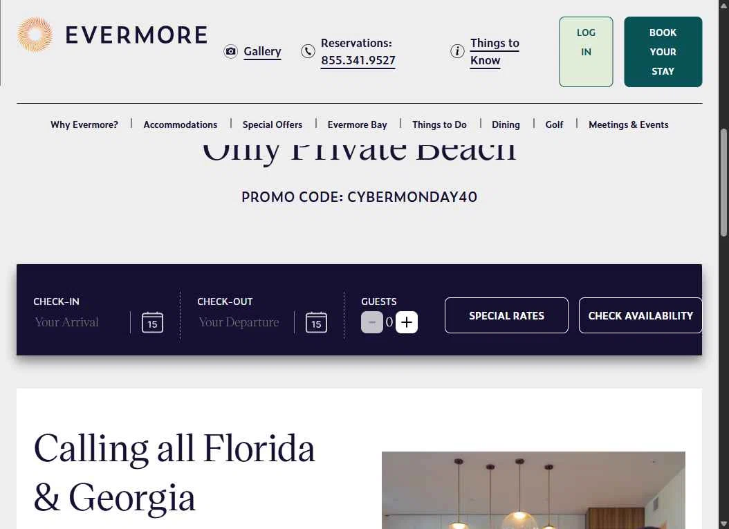 Evermore Orlando Resort checkout page showing Evermore Orlando Resort promo code box | Screenshot taken by SimplyCodes community member on Dec 3, 2025
