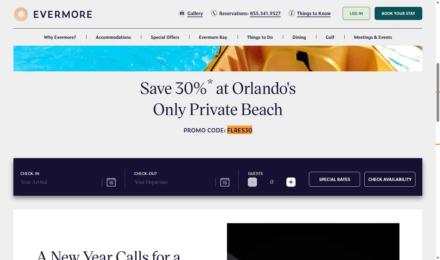 Evermore Orlando Resort checkout page showing Evermore Orlando Resort promo code box | Screenshot taken by SimplyCodes community member on Jan 1, 2026