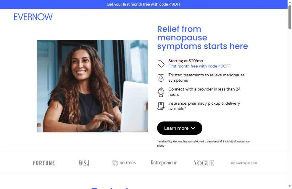 Evernow checkout page showing Evernow promo code box | Screenshot taken by SimplyCodes community member on Dec 18, 2025