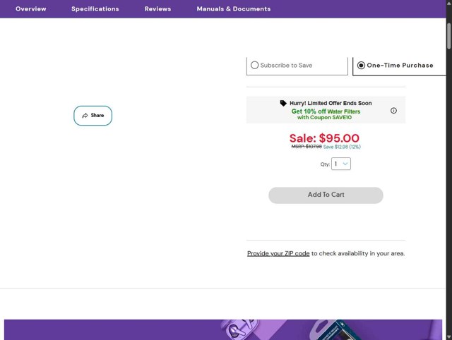 EveryDrop checkout page showing EveryDrop promo code box | Screenshot taken by SimplyCodes community member on Aug 20, 2025