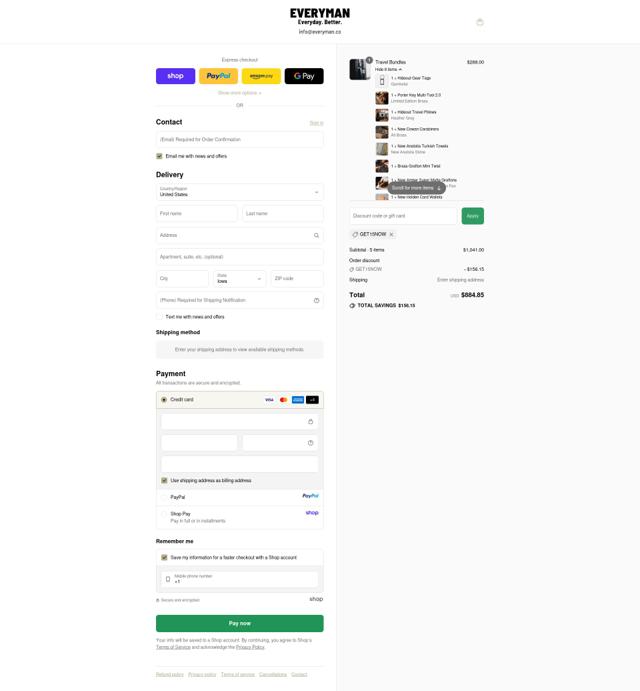 Everyman checkout page showing Everyman discount code box | Screenshot taken by SimplyCodes community member on Sep 14, 2025
