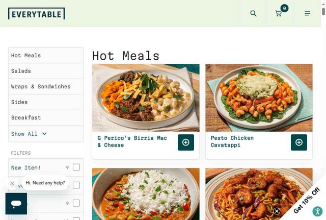 Everytable checkout page showing Everytable promo code box | Screenshot taken by SimplyCodes community member on Jul 9, 2025