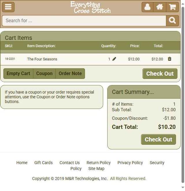 Everything Cross Stitch checkout page showing Everything Cross Stitch promo code box | Screenshot taken by SimplyCodes community member on Jun 19, 2025