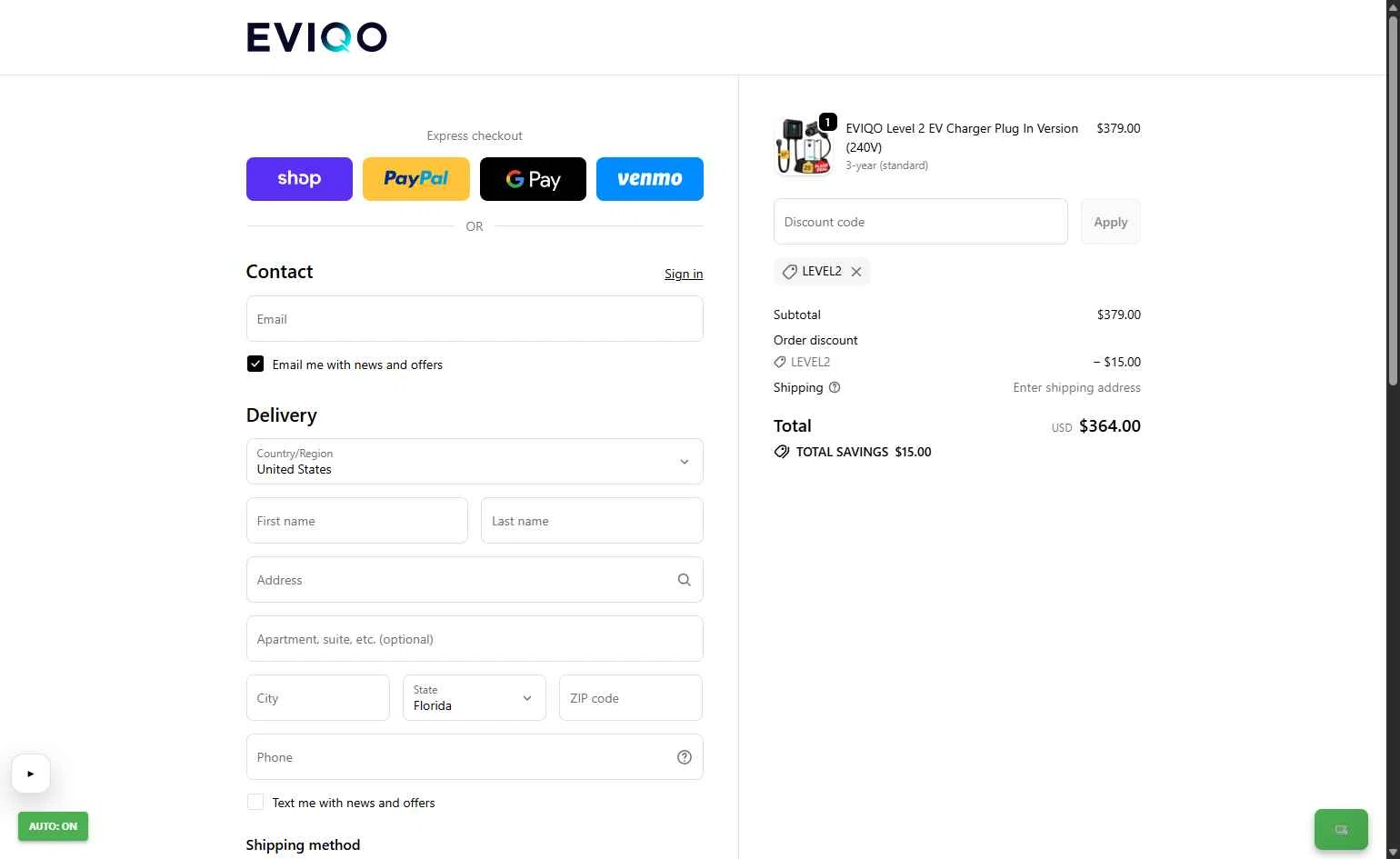 EVIQO checkout page showing EVIQO discount code box | Screenshot taken by SimplyCodes community member on Jan 27, 2026