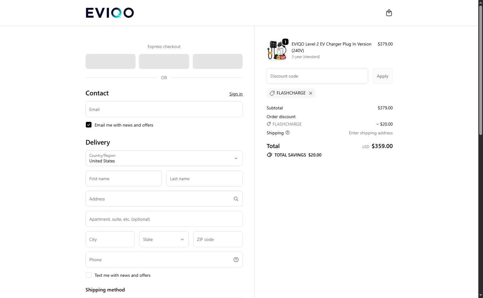 EVIQO checkout page showing EVIQO discount code box | Screenshot taken by SimplyCodes community member on Jan 27, 2026