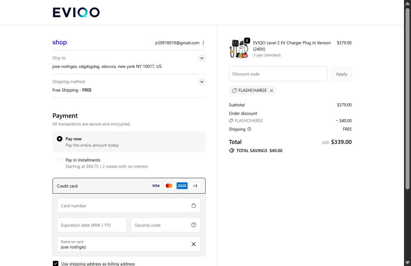 EVIQO checkout page showing EVIQO discount code box | Screenshot taken by SimplyCodes community member on Oct 31, 2025