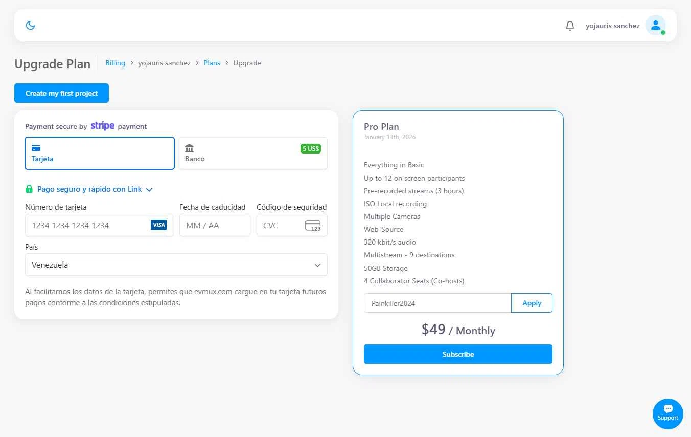 Evmux checkout page showing Evmux coupon code box | Screenshot taken by SimplyCodes community member on Jan 13, 2026