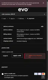 Evo Hair coupon verification screenshot