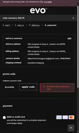Evo Hair coupon verification screenshot