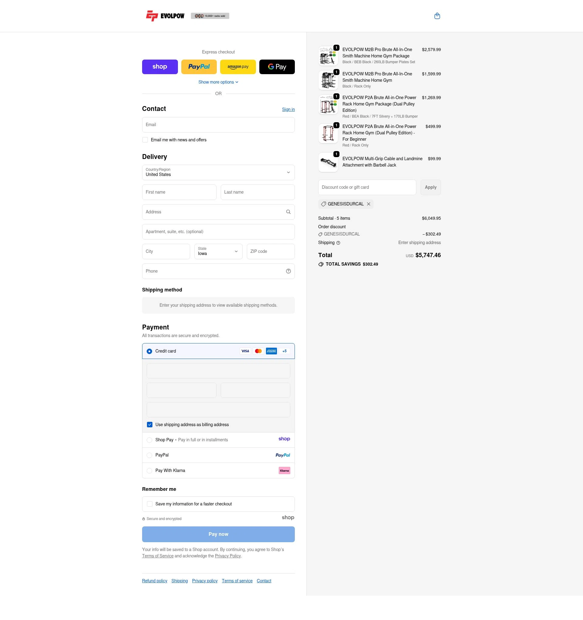 Evolpow checkout page showing Evolpow promo code box | Screenshot taken by SimplyCodes community member on Dec 31, 2025