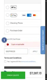 DEEPFREEZE coupon verification screenshot