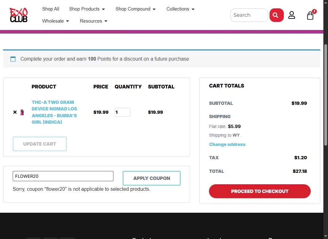 EXO Club checkout page showing EXO Club coupon code box | Screenshot taken by SimplyCodes community member on Jan 5, 2026