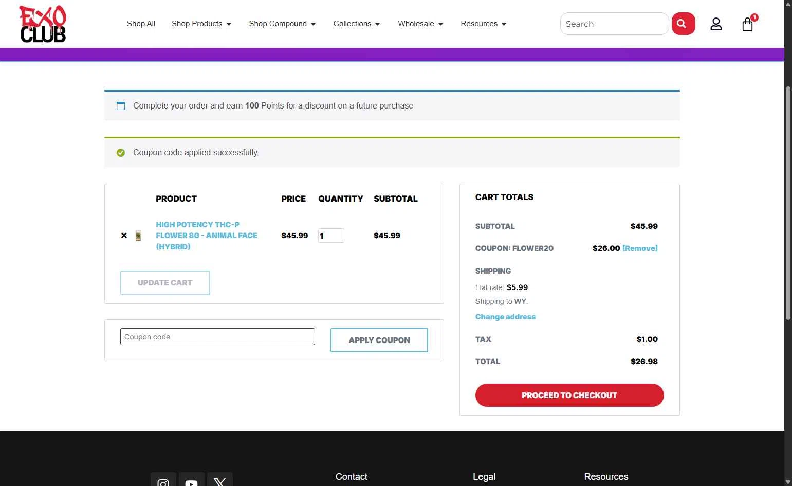 EXO Club checkout page showing EXO Club coupon code box | Screenshot taken by SimplyCodes community member on Oct 10, 2025