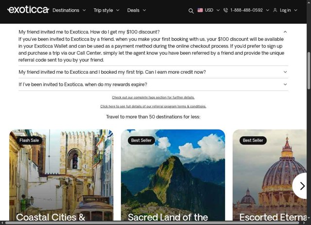 Exoticca checkout page showing Exoticca discount code box | Screenshot taken by SimplyCodes community member on Jul 27, 2025