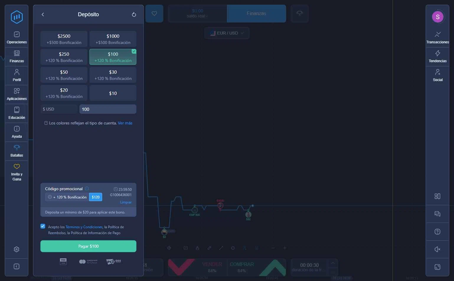 Expert Option checkout page showing Expert Option promo code box | Screenshot taken by SimplyCodes community member on Oct 28, 2025