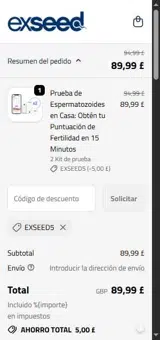 ExSeed Health coupon verification screenshot