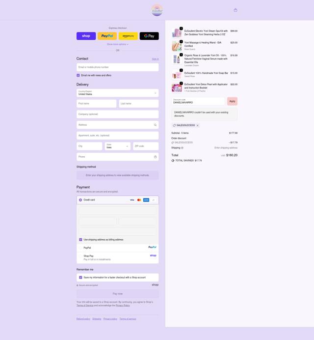 ExSoullent checkout page showing ExSoullent promo code box | Screenshot taken by SimplyCodes community member on Sep 25, 2025