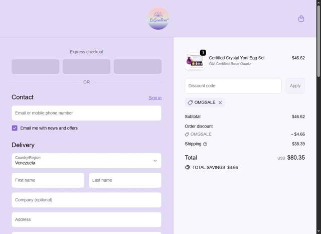 ExSoullent checkout page showing ExSoullent promo code box | Screenshot taken by SimplyCodes community member on Sep 26, 2025