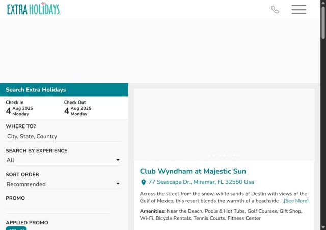 Extra Holidays checkout page showing Extra Holidays promo code box | Screenshot taken by SimplyCodes community member on Aug 2, 2025