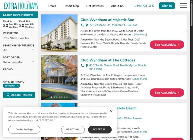 Extra Holidays checkout page showing Extra Holidays promo code box | Screenshot taken by SimplyCodes community member on Aug 18, 2025