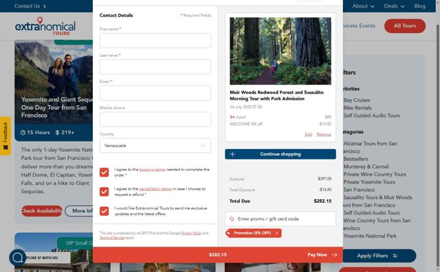Extranomical checkout page showing Extranomical promo code box | Screenshot taken by SimplyCodes community member on Jul 21, 2025