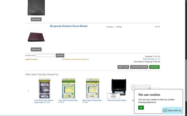 Extra Value Checks checkout page showing Extra Value Checks coupon code box | Screenshot taken by SimplyCodes community member on Jul 1, 2025
