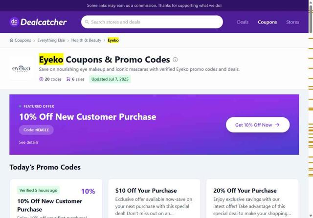Eyeko checkout page showing Eyeko coupon code box | Screenshot taken by SimplyCodes community member on Jul 7, 2025