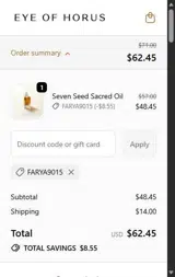 FARYA9015 coupon verification screenshot