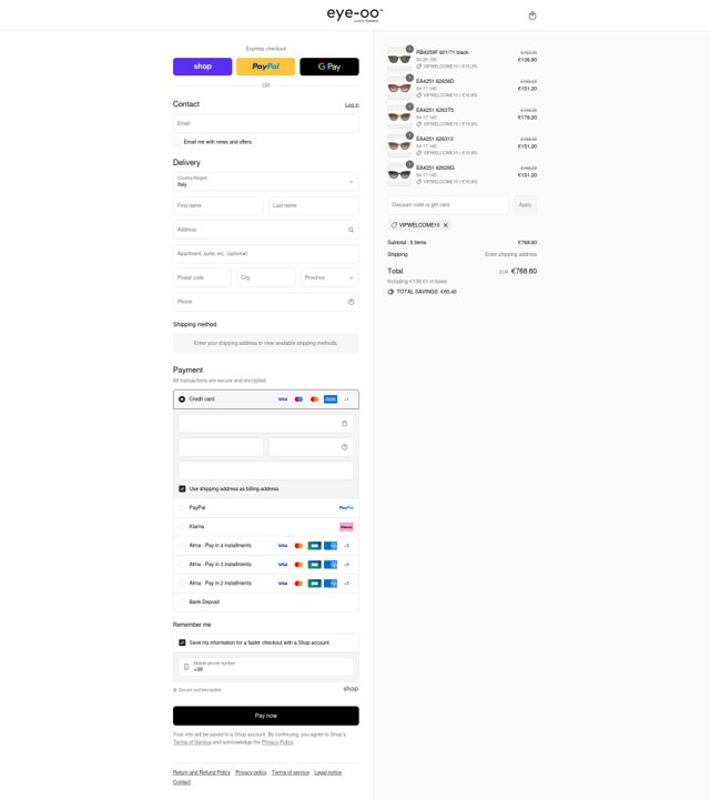 Eye-OO checkout page showing Eye-OO promo code box | Screenshot taken by SimplyCodes community member on Sep 4, 2025