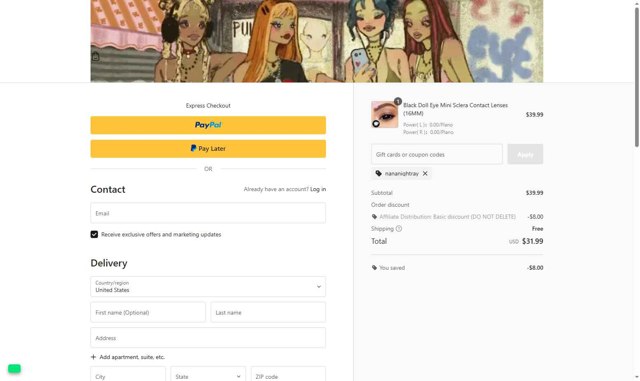 EYEVOS checkout page showing EYEVOS discount code box | Screenshot taken by SimplyCodes community member on Aug 17, 2025
