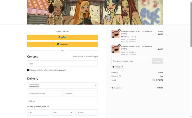 EYEVOS checkout page showing EYEVOS discount code box | Screenshot taken by SimplyCodes community member on Aug 27, 2025