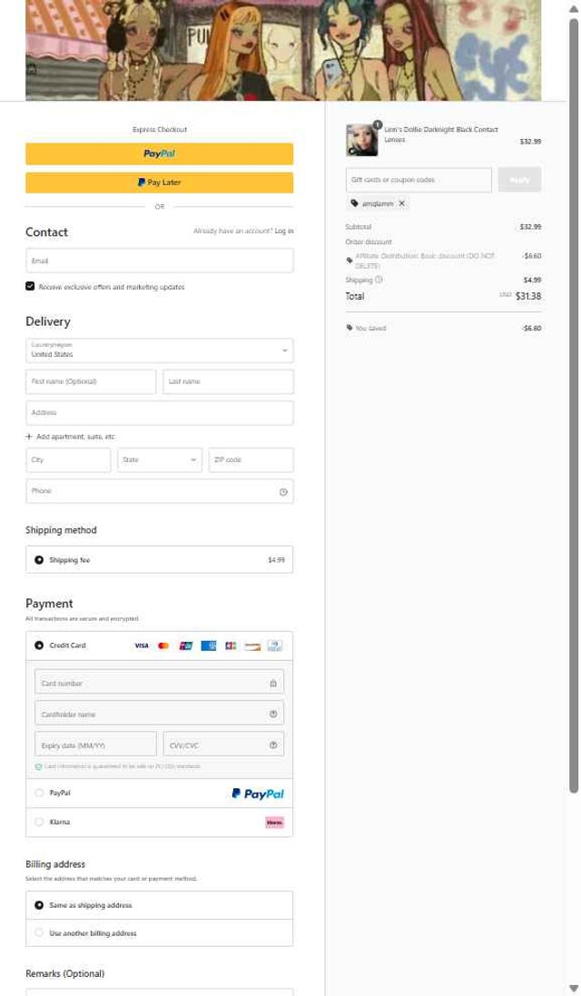 EYEVOS checkout page showing EYEVOS discount code box | Screenshot taken by SimplyCodes community member on Aug 30, 2025